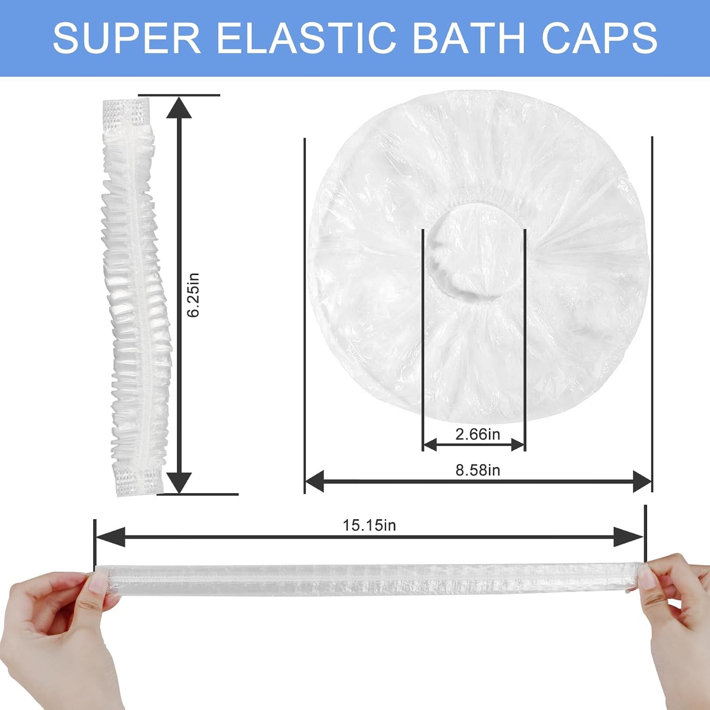 Disposable Shower Caps - 150 PCS Waterproof Hair Bath Caps for Women & Kids | Thickened Design for Home & Travel Use