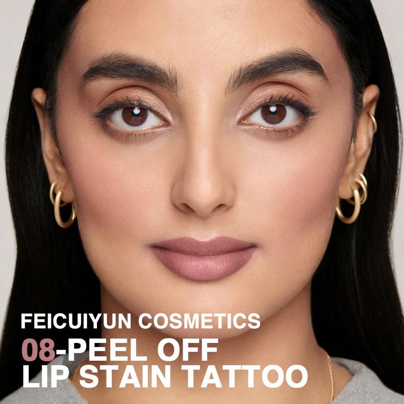 Peel Off Matte Liquid Lip Gloss Stain - Long Lasting, Waterproof Lipstick | 08 Espresso Brown