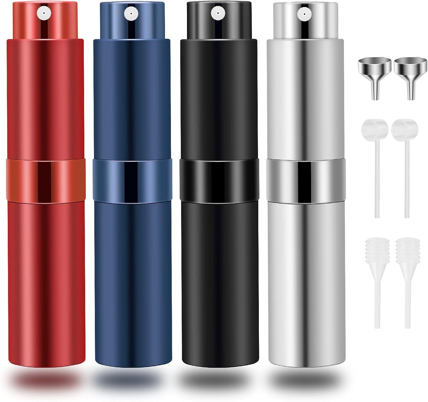 Travel Atomizer Bottles - Refillable Mini Fragrance Sprayers | 8ml Pocket Perfume Dispenser (4 Pack)