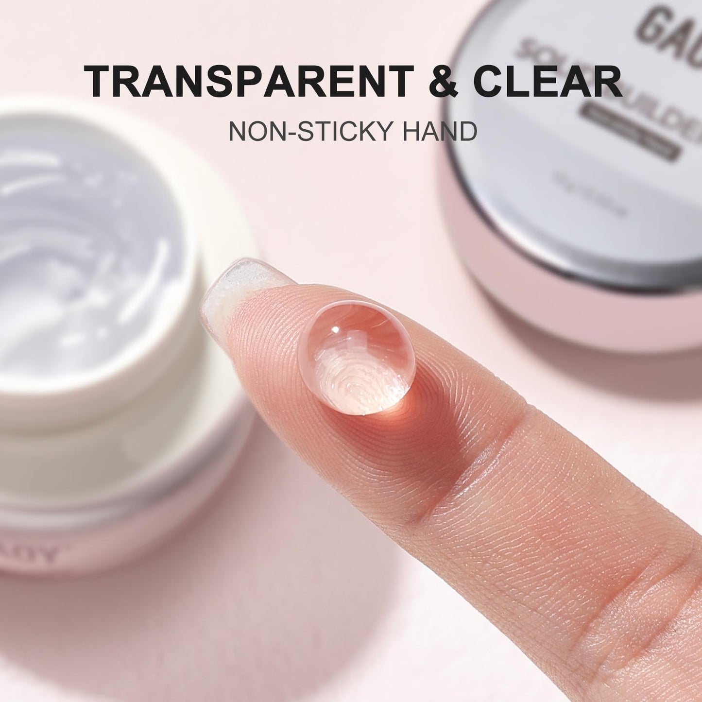 Clear 3D Sculpting Gel for Nail Art - Non-Sticky Hard Builder Gel, 15g for Carving & Molding
