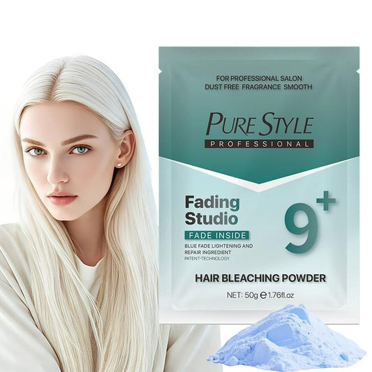 Professional Ammonia-Free Hair Bleach Powder - 50g Packets | Blue Fade Technology, Dust-Free Formula for Gentle Lightening