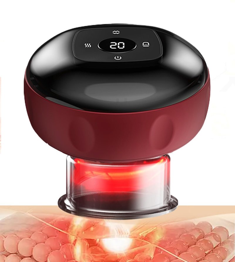 Ctpceept Smart Breathing Cupping Massager, 5-in-1 Electric Cupping Device with Intelligent Pressure Control, Red Light & Heat for Muscle Pain Relief - Portable Kit for Home Gym 1 Pack