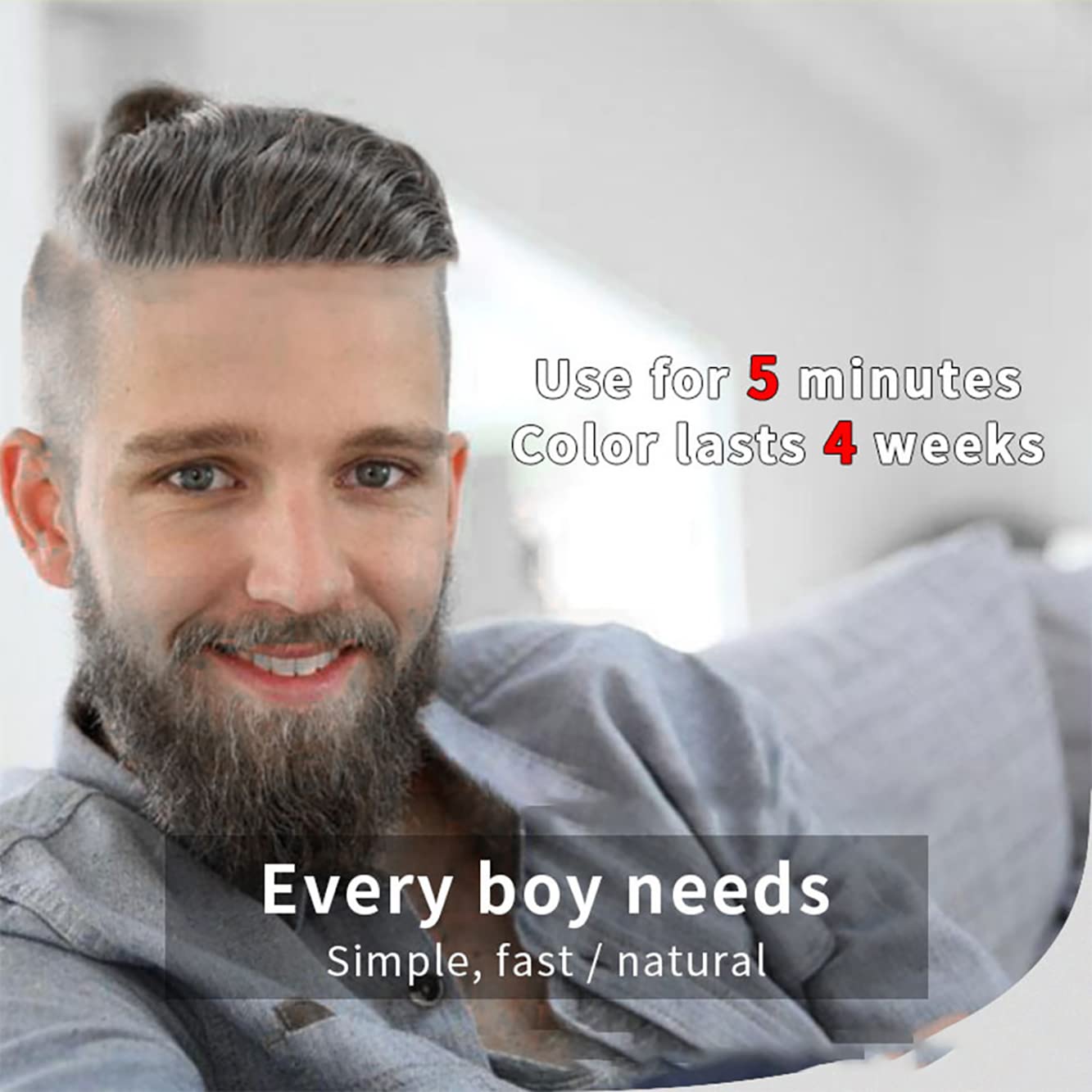 Natural Darkening Beard Blackening Color Shampoo, Beard Coloring for Men Dye Shampoo (1Box/10Pcs)