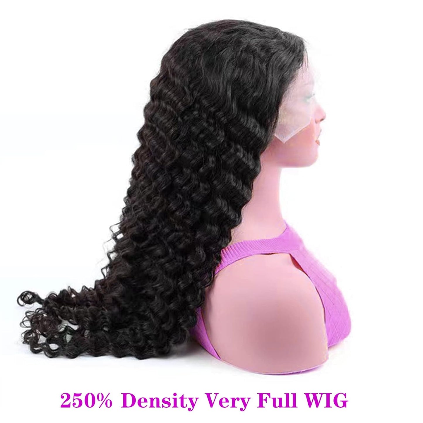 Deep Wave Lace Front Wigs - 250% Density Human Hair for Black Women | Brazilian Glueless Pre-Plucked with Baby Hair