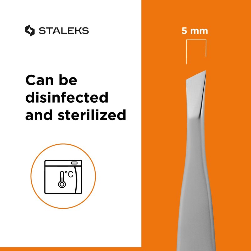 STALEKS PRO Expert 20 Type 3 Professional Eyebrow Tweezers – Wide Beveled Stainless Steel for Thick Brows & Soft Stroke Hair Removal
