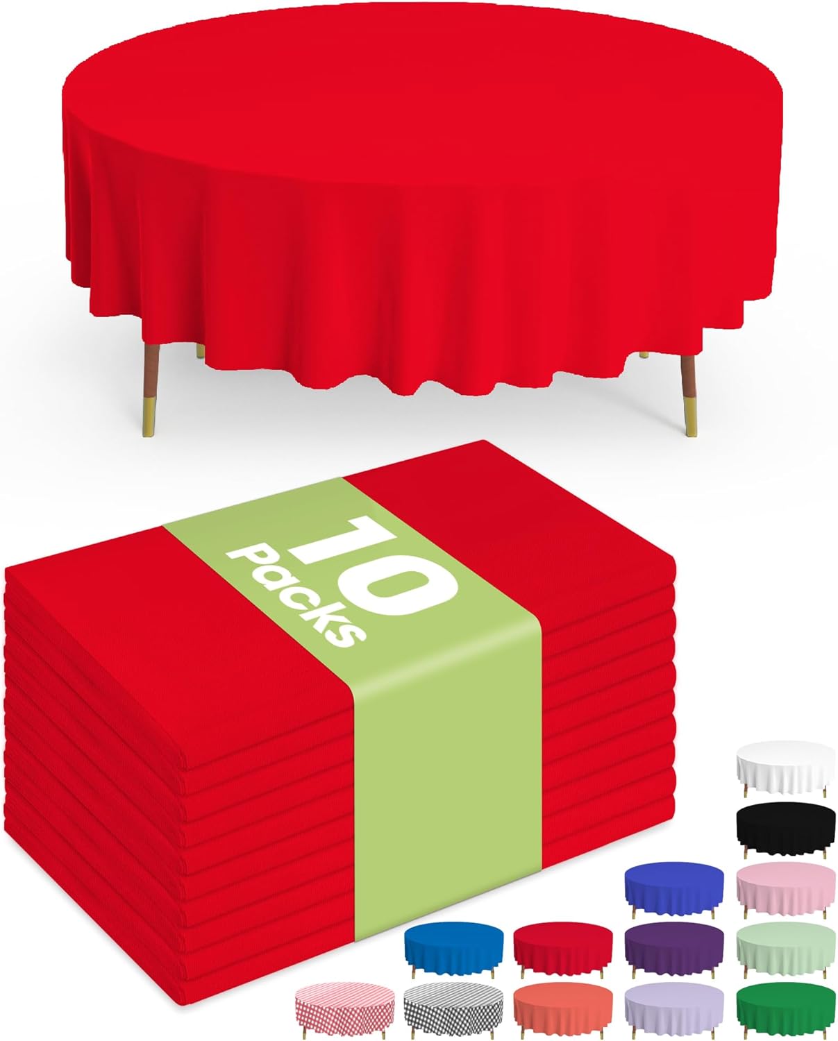 Plastic Table Cloths - 10 Pack Disposable 54 x 108 Inch for Parties, Picnics & Weddings | Rectangle White