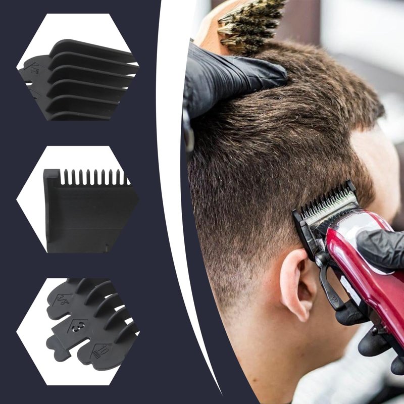 Cutting Blade Guard for Hatteker RFC 676/ RFC686/ RFC696/ Haokry P-28900,6pcs Combs Clipper Guides Replacement - 1/16" to 1/2" (Black) by YTXXDEUS