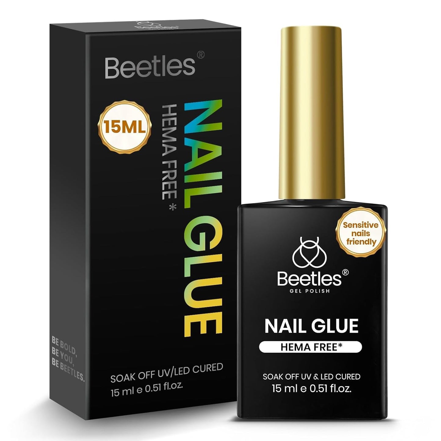 Beetles Gel Nail Kit - Medium Square Half Matte Gel Tips with Dehydrator & Primer | Easy DIY Acrylic Extension Set for Women