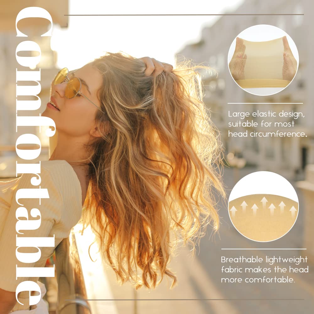 Stretchy Nylon Wig Cap for Women - Beige Stocking Hair Cap | 24 Pack