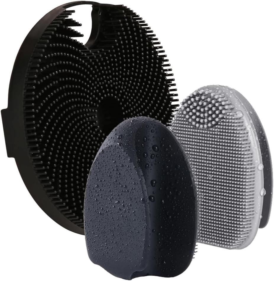 Silicone Face Scrubber - 2 Pack Exfoliating Facial Cleansing Brushes for Blackhead Removal & Pore Cleansing | Gentle Massaging Tool