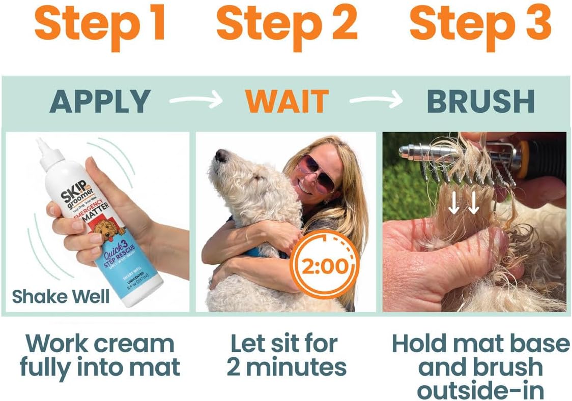 Emergency Dematter Cream & Rake Brush Bundle | At-Home Mat Relief for Goldendoodles, Poodles & Doodles