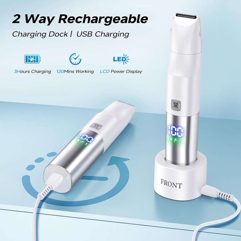 Bikini Trimmer for Women - 6-in-1 Cordless Electric Razor, IPX7 Waterproof Hair Remover for Face, Body & Sensitive Areas