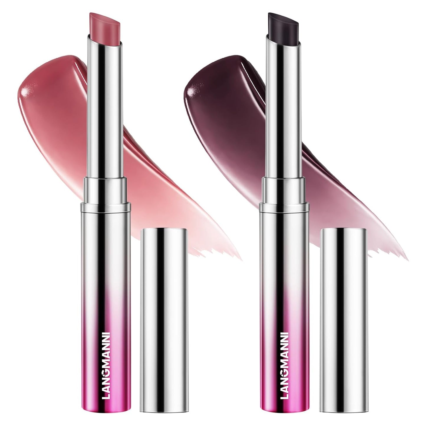 Tinted Lip Balm Lipstick Set - Sheer Hydrating Color & Nourishing Care | Universal Shades for All Skin Tones (Terra Cotta & Berry Rose)