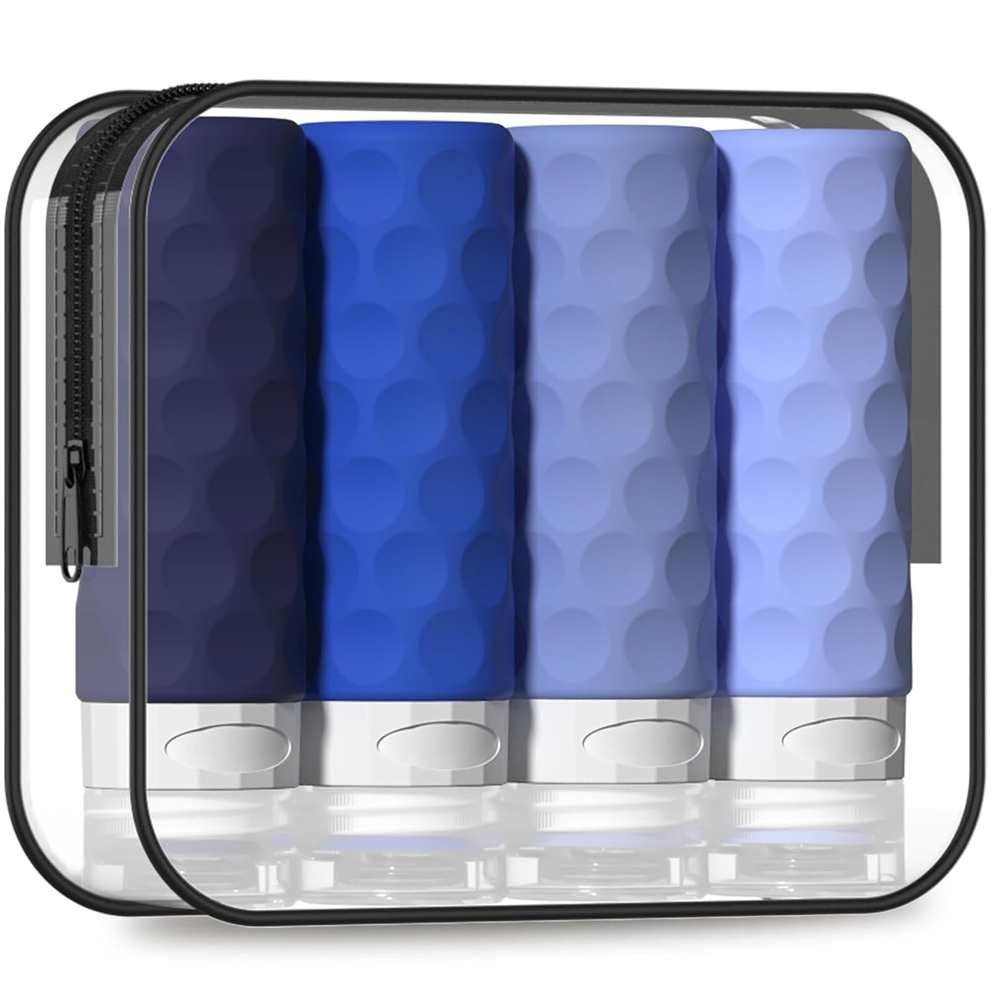 Travel Bottles for Toiletries - 4PCS TSA Approved 3oz Silicone Containers | BPA Free, Leak Proof, Refillable
