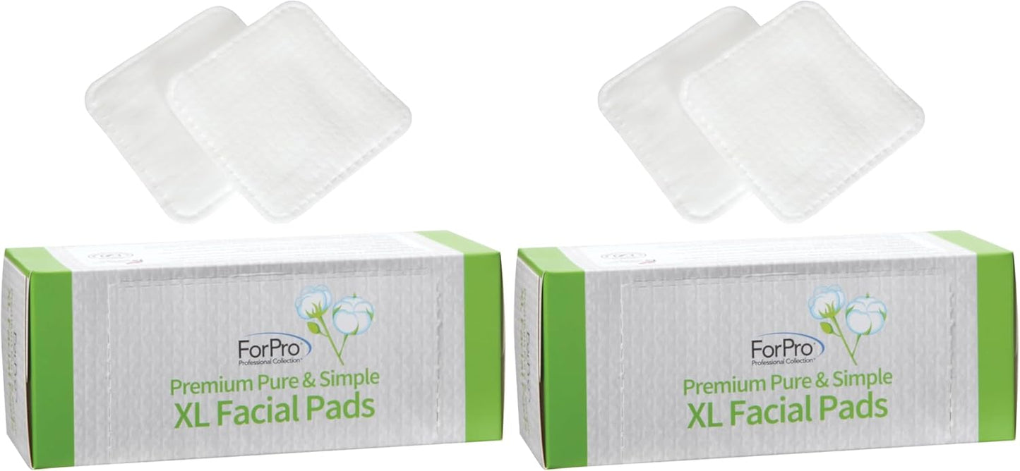 Premium XL Facial Pads - Triple Layered Ultra Soft Disposable Makeup Remover | 100% Vegan, 60-Count
