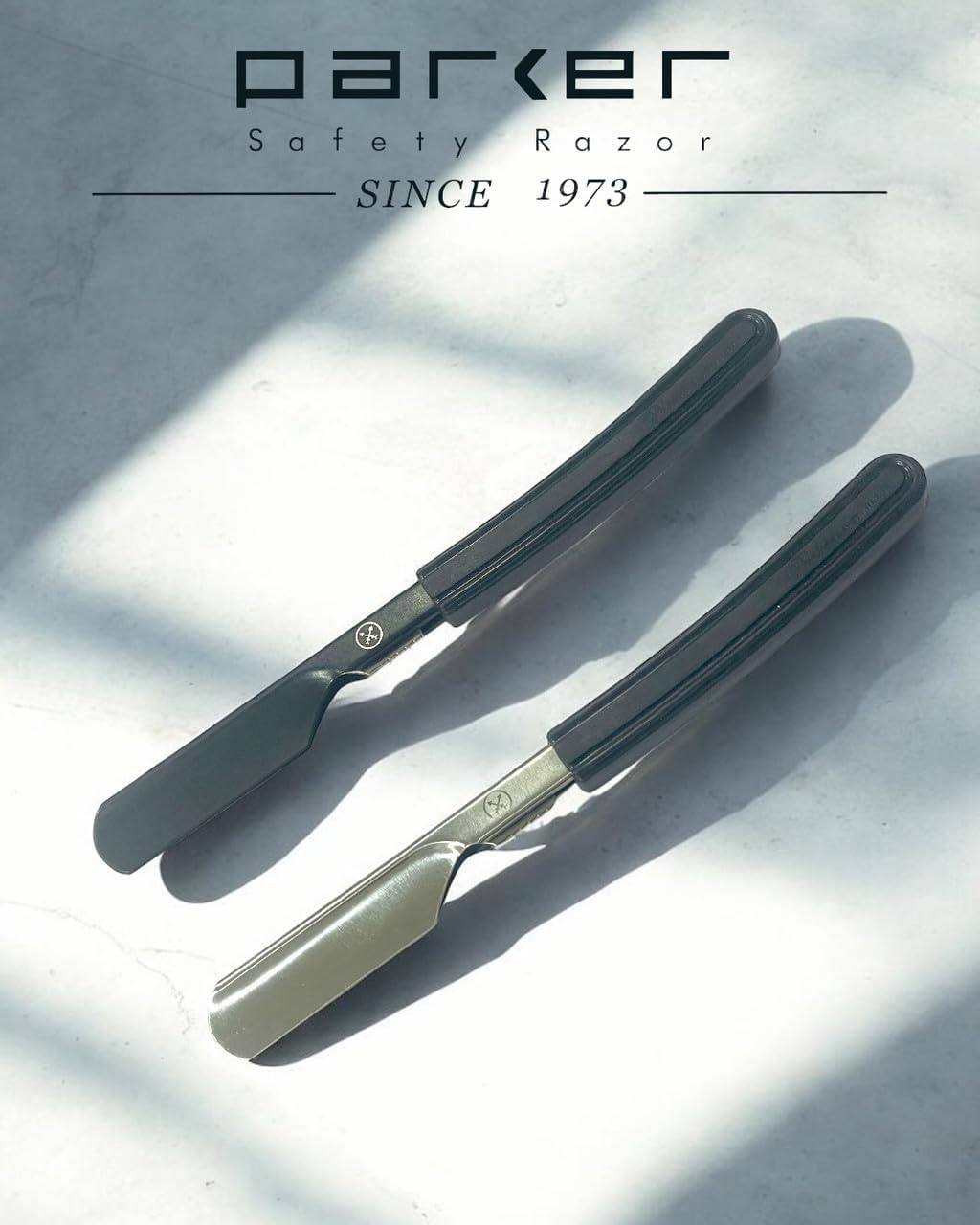 Parker Director Non-Folding Straight Barber Razor – Japanese-Style Shavette with Stainless Steel Arm, Blade Protector Cap & Ergonomic Non-Slip Handle – Ideal for Professional Barbers