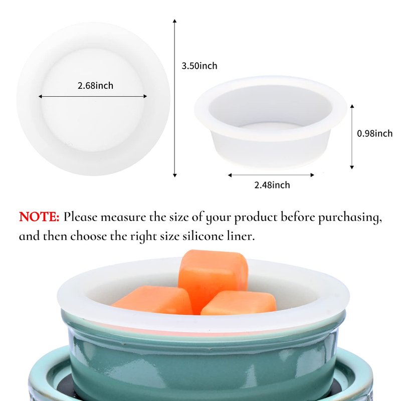 ASAWASA 2 Pcs Silicone Liners for Wax Warmer,No Mess, No Scrape, Long Lasting and Reusable, 2.48 in in Bottom Diameter (medium size 2pcs)