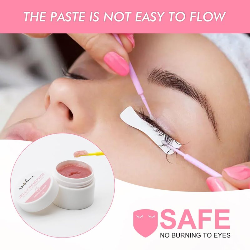 NATUHANA Cream Lash Remover for Eyelash Extensions Dissolves Powerful for Lashes Glue Remover Low Irritation for Sensitive Skin 10g
