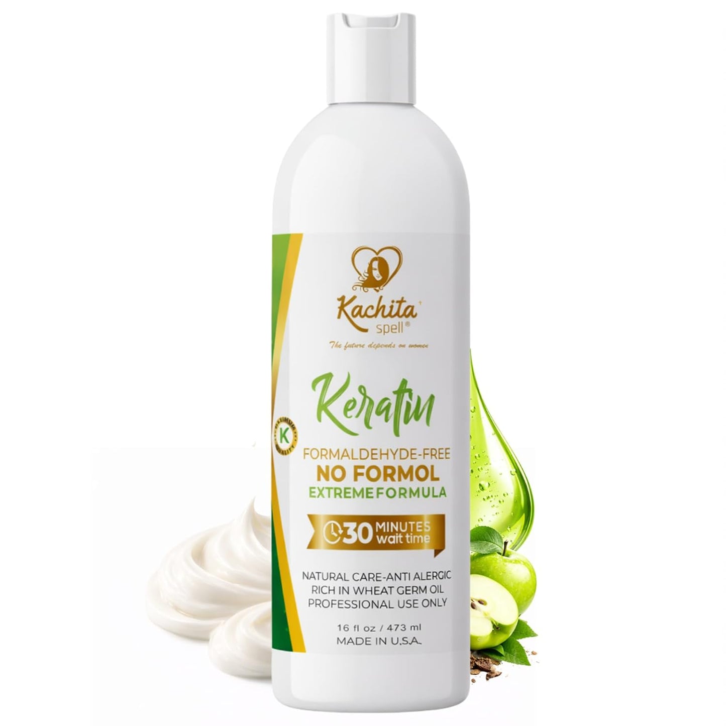 Brazilian Keratin Treatment - Formaldehyde Free Hair Straightener | 8 Fl Oz - Kachita Spell