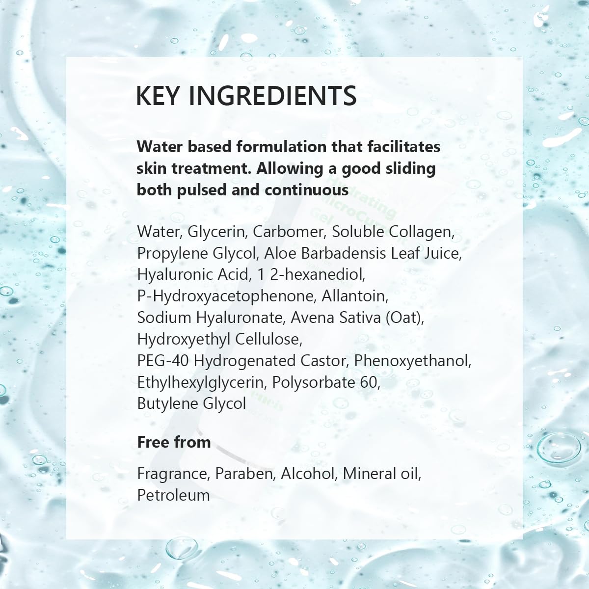 Oeneis Hydrating Microcurrent Conductive Gel, Fragrance-Free, Paraben-Free, Gel Primer with Hyaluronic Acid, Non-irritating, Moisturizing Gel for RF, 300g Tube, Clear