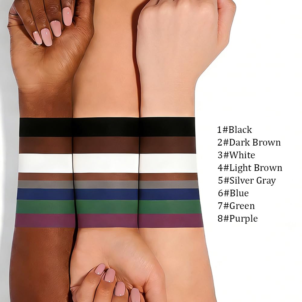 Retractable Creamy Eyeliner & Eyeshadow Sticks - Ultra Pigmented Matte Finish | 4 Pcs in Black, White, Brown, Blue, Purple, Green, Gray