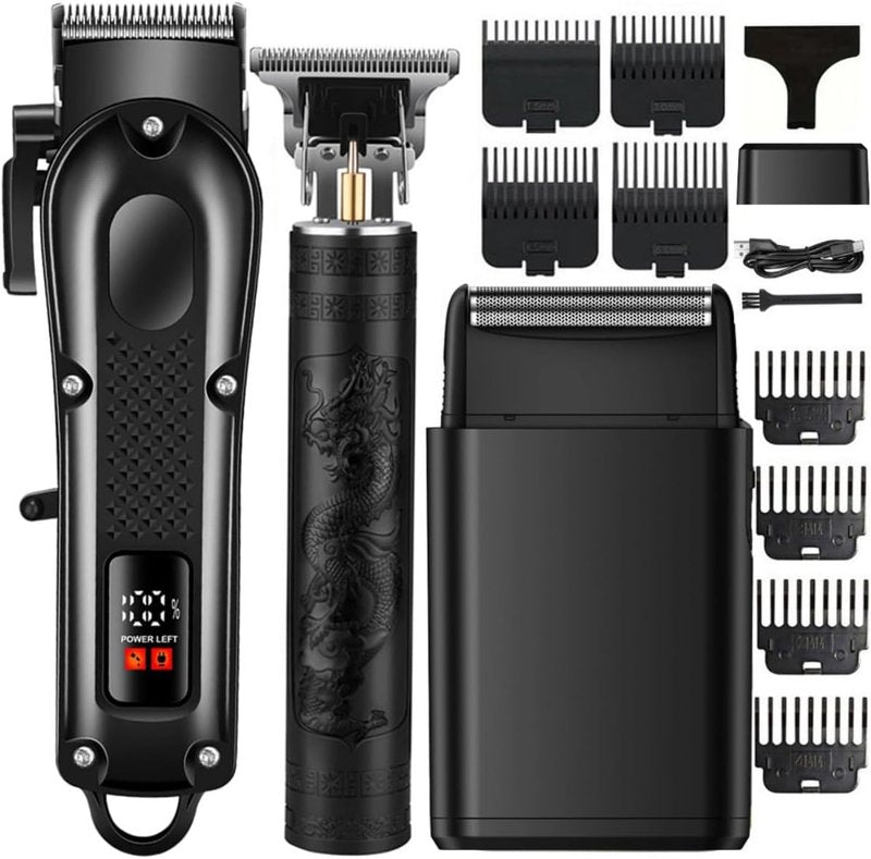Hair Clippers Set for Men - Professional Hair Cutting Tools & Trimmers | Electric Foil Shaver for Home Use