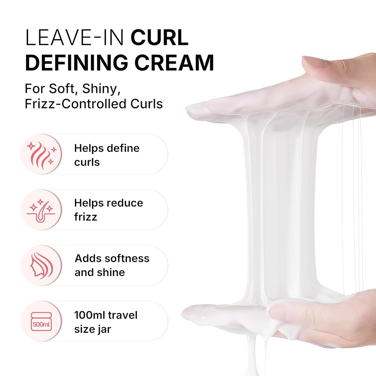 Karseell Curl Defining Cream - Leave-In Styling for Wavy, Curly & Coily Hair | Controls Frizz & Adds Shine, 100 mL