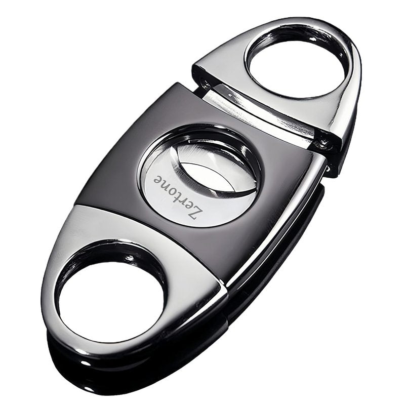 Cigar Cutter Guillotine 420 Stainless Steel Double Blade, 23mm Max. Cigar Diameter Guillotine Cigar Cutter (Gun Color)
