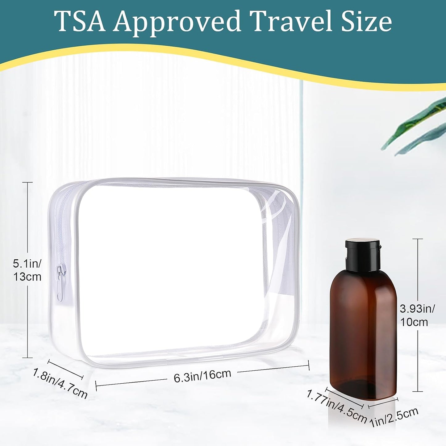 Travel Toiletries Bottles Set - 4PCS 3.4oz Leak Proof Shampoo & Conditioner Containers | TSA Approved Squeeze Bottles