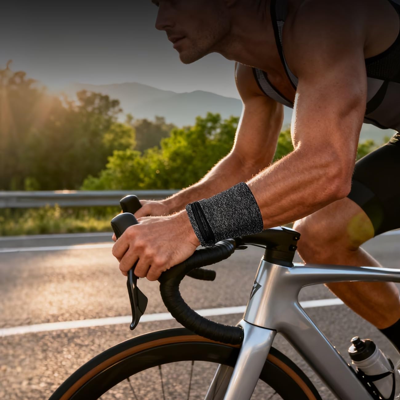 Unisex Wrist Wallet Bag - Durable Polyester Zipper Pouch with Adjustable Strap | Grey, Perfect for Gym, Running & Travel