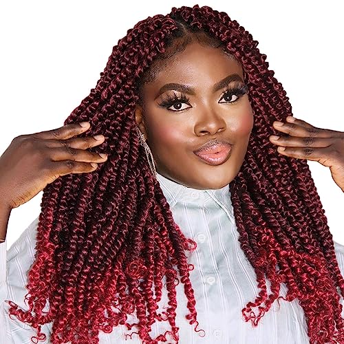 BOHOBABE 18-Inch Passion Twist Crochet Hair - 8 Packs Pre-Looped Braids