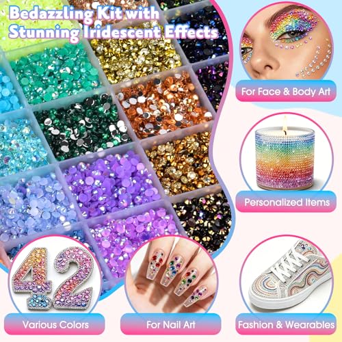 42000 Pcs Jelly Rhinestones Kit with B7000 Glue & Tools