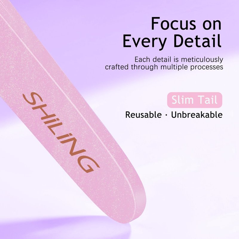 SHILING Professional Stainless Steel Tweezers, 1MM High-Precision, Pink, 3.78 inch, for Men and Women Eyelash and Facial Hair Removal
