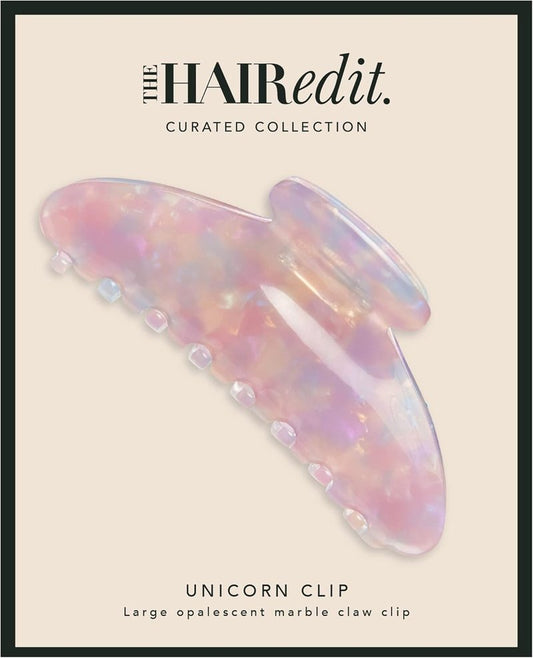 Unicorn Clip - Large Opalescent Marble Hair Claw Clip for Stylish Updos