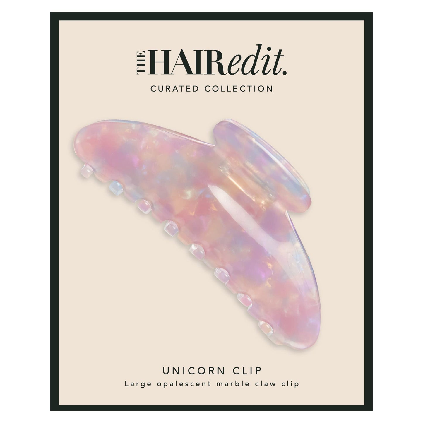 The Hair Edit Unicorn Clip - Large Opalescent Marble Claw Clip