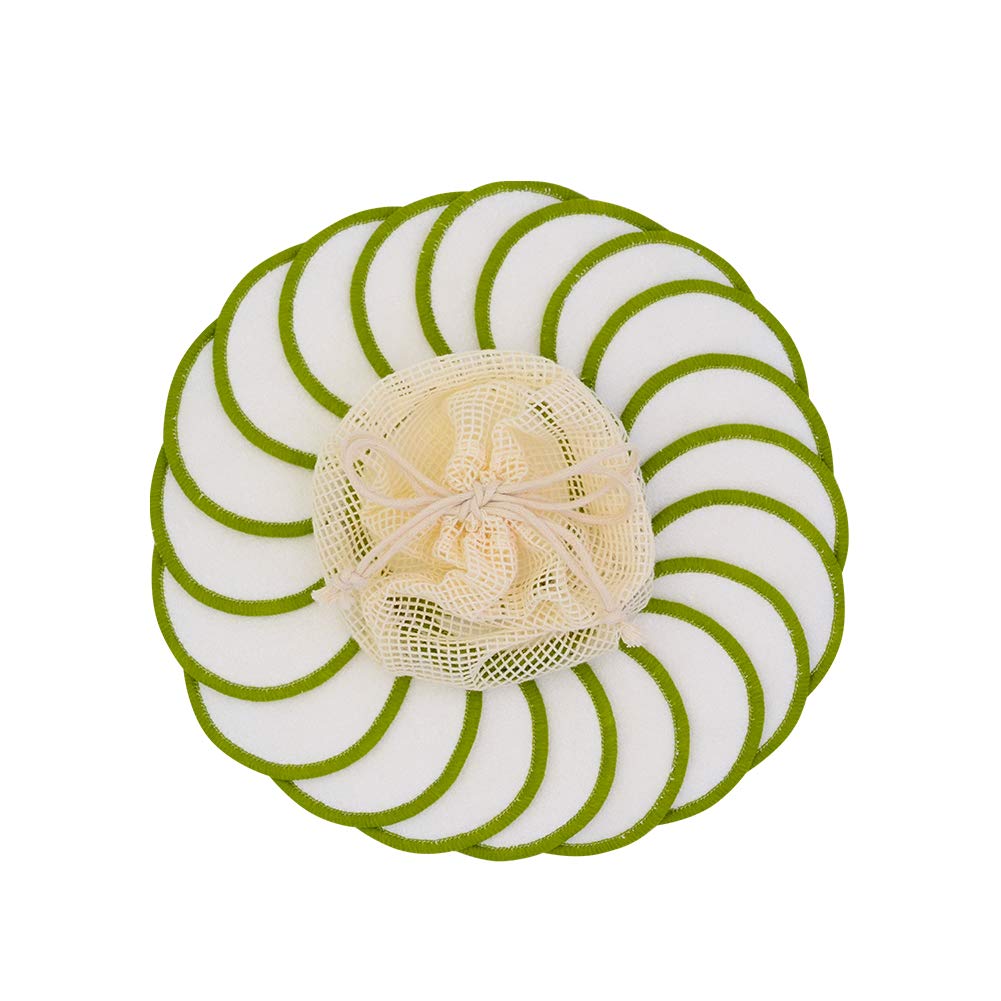 Minasuki 20 Pack Reusable Makeup Remover Pads Bamboo Reusable Cotton Rounds