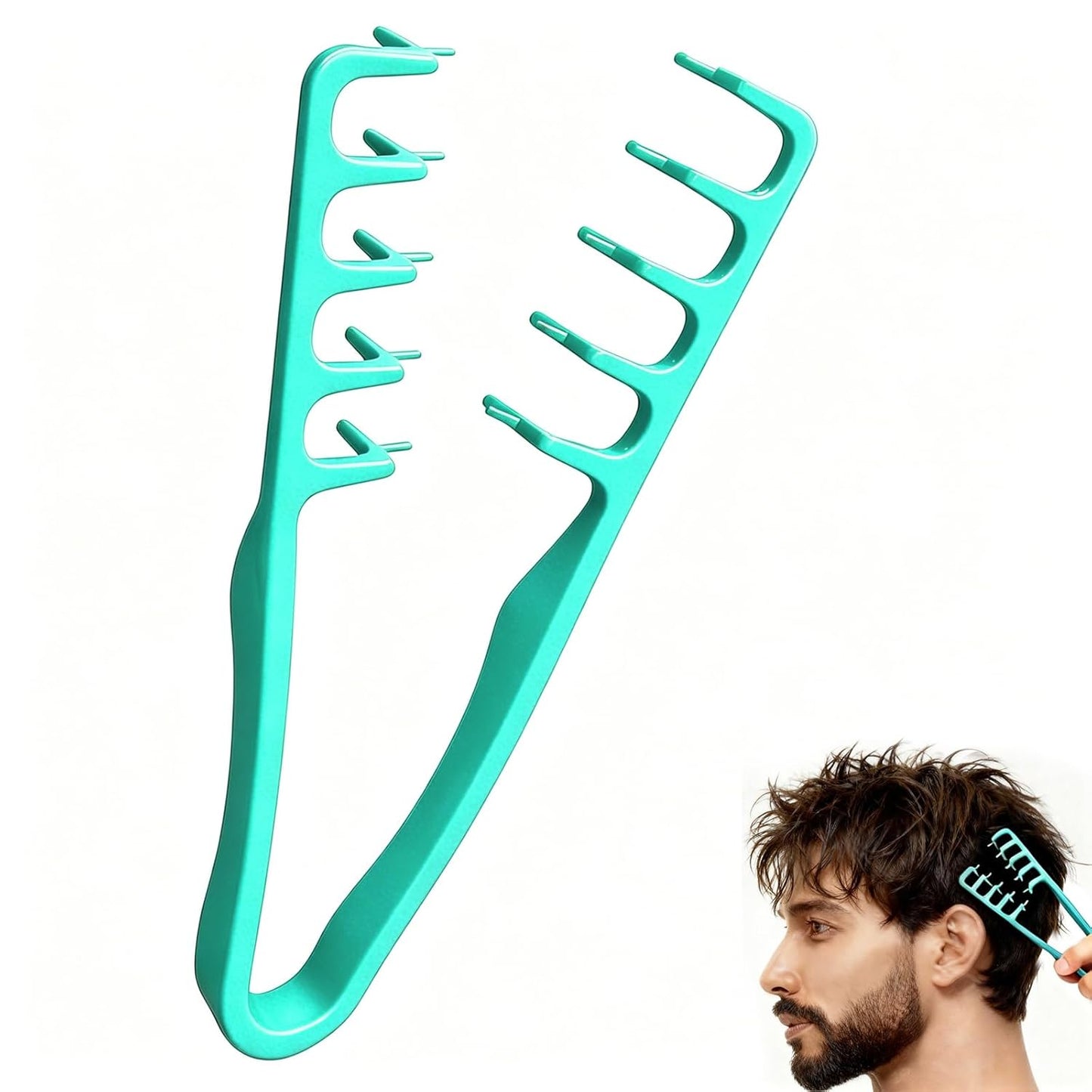 Root-Lifting Texture Comb for Men & Women - Lightweight ABS Grip for Fringe Control | Black