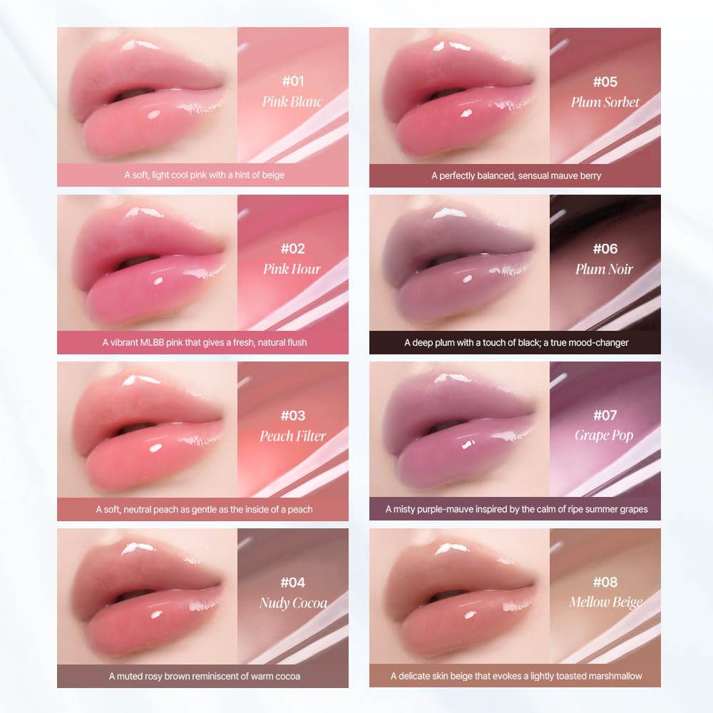 Heart Percent Lip Gloss Tint - Ultra-Glossy, Long-Lasting, Buildable Shine | 3.8ml, Pink Blanc