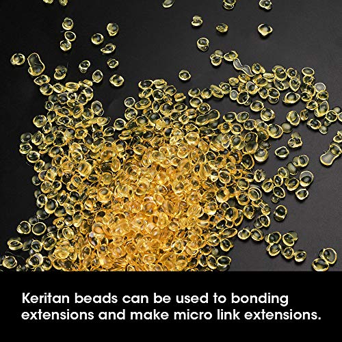 LEEONS 100g Keratin Glue for Hair Extensions - 1000pcs Fusion Bonding Beads Yellow Pack