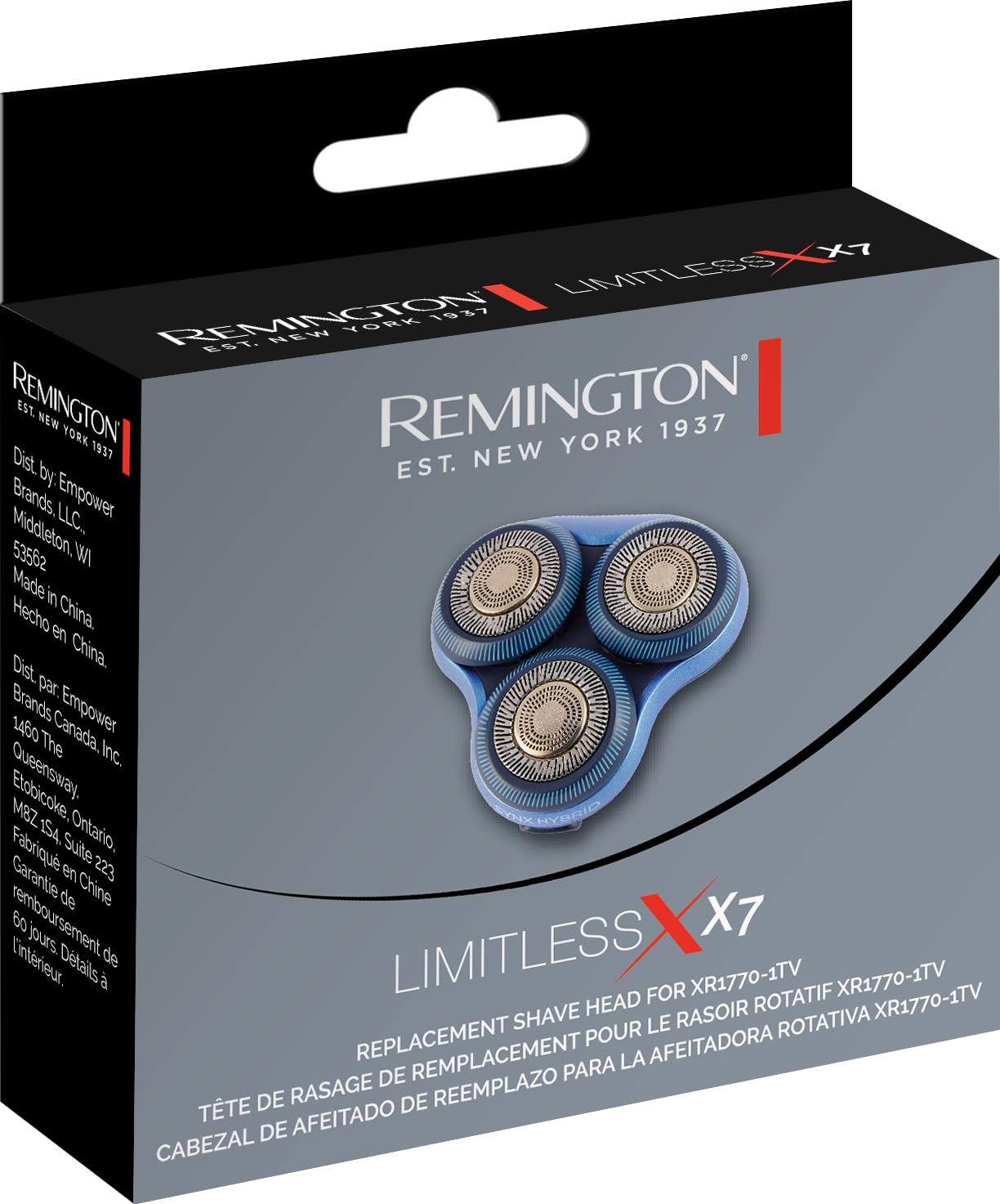 Remington Rotary Shaver Replacement Head Compatible with Remington Limitless X7 Shaver, Titanium Twin Track Blades