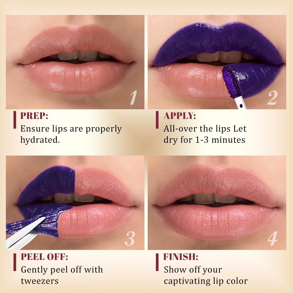 Peachy Rosee Peel Off Lip Stain Tints - Long Lasting Matte Lipstick | Waterproof, High Pigmented, 24-Hour Wear, 08