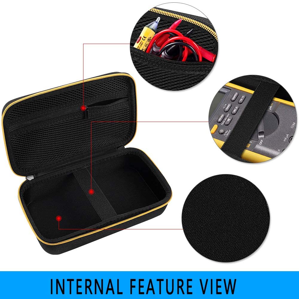 Comecase Hard Carrying Case for Fluke 87-V/ 88V/ 15B+/ 17B+ and More Digital Multimeter, Protective Travel Storage Bag - Black