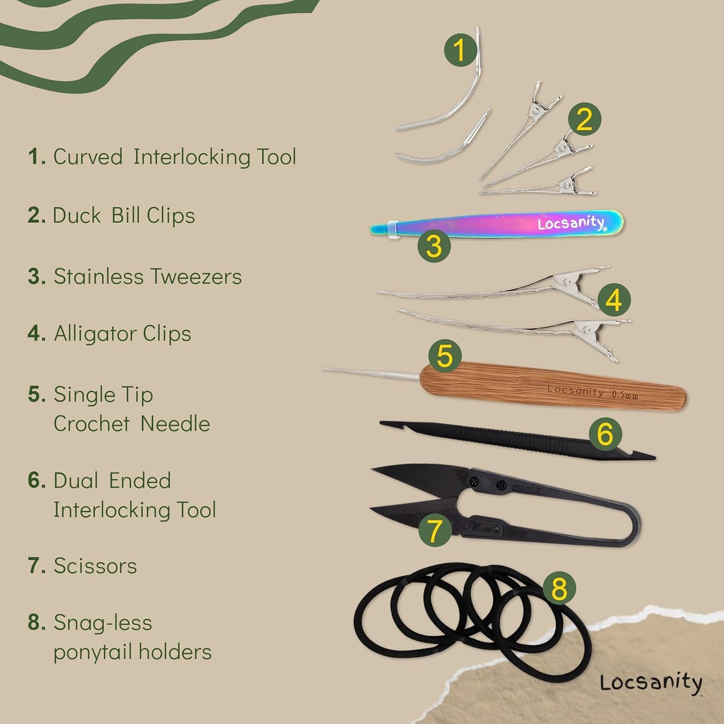Locsanity Loc Retie Bundle - 3-Piece Maintenance Kit for Sisterlocks, Microlocs & Locs | Includes Retightening Tool, Passion Fruit & Cinnamon Mint Sprays