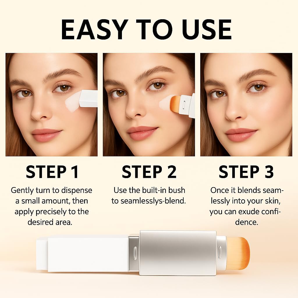 Korean Color Changing Foundation Stick - Blanc Cover Cream with Volufiline & Collagen | Dewy Finish, White