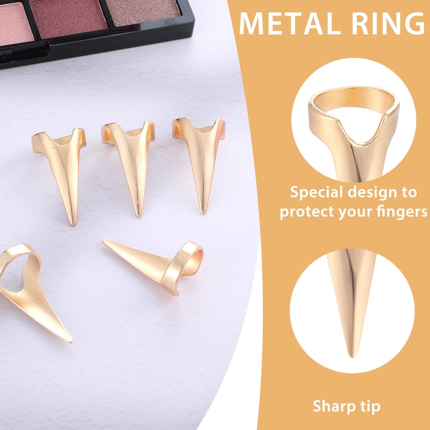 LIQWEI 10 Pcs Metal Hair Parting Rings, pinky Selecting Tools, Finger Tool