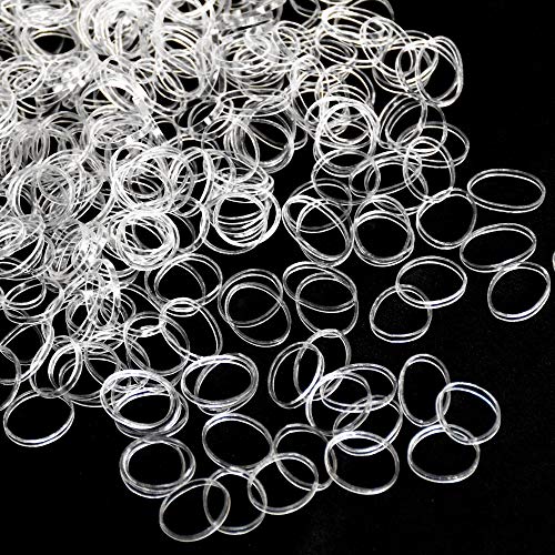 Clear Mini Rubber Bands for Hair - 400pcs Soft Elastic Ties
