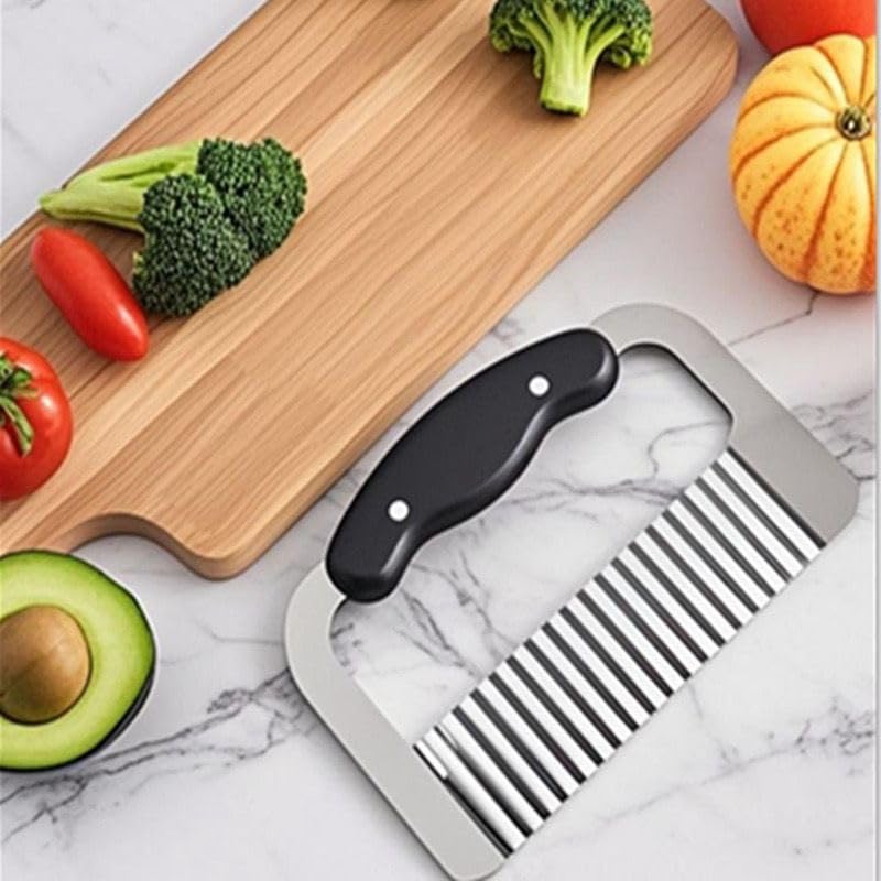 Stainless Steel Crinkle-Cut Wave Slicer for French Fries & Vegetables
