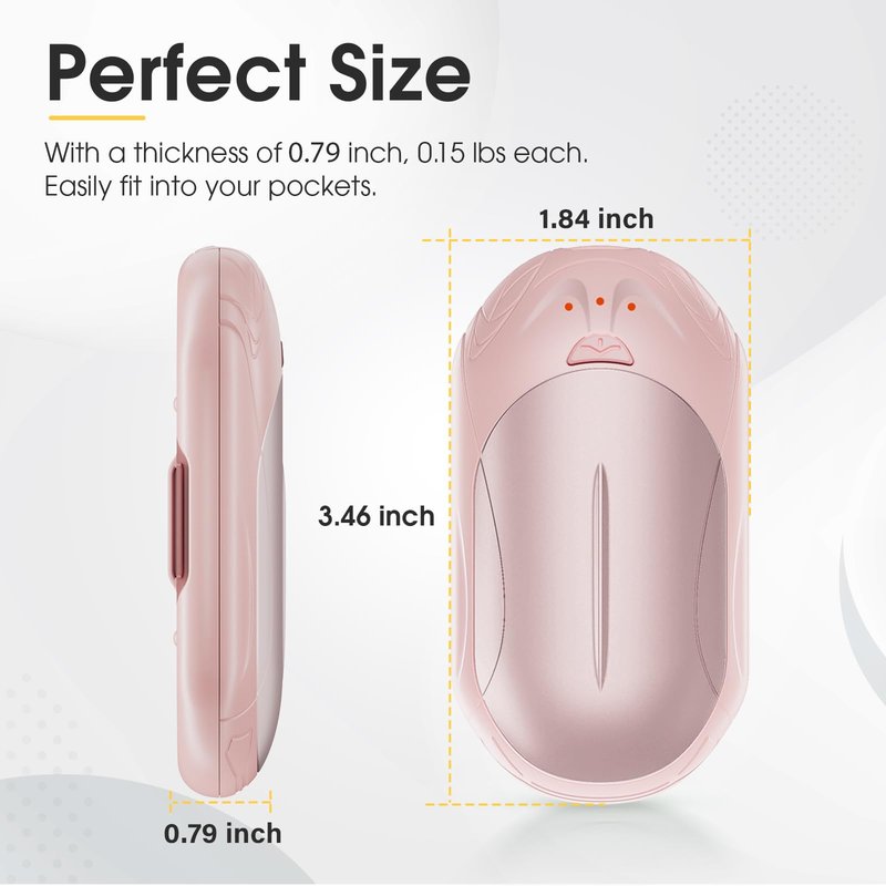 AI Hand Warmers Rechargeable 2 Pack, 20Hrs Long Safe Heat, AI Smart Chips Electric Hand Warmers, Portable Pocket Heater, Gifts for Christmas, Outdoor, Golf, Hunting, Camping Accessories-Pink