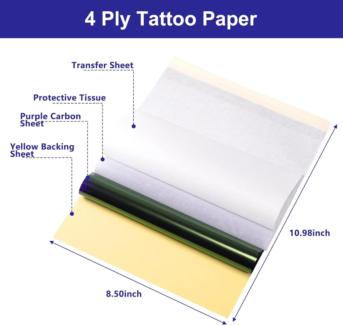 Tattoo Transfer Paper - A4 Stencil Paper for Tattooing | 100 Sheets, Smudge-Proof & High Accuracy