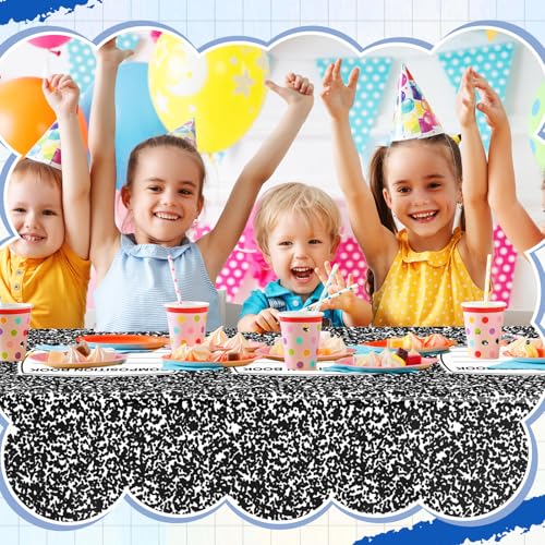 Frienda 4-Pack First Day of School Tablecloths - 54 x 108 Inch Disposable Decor